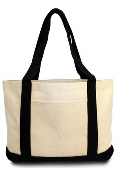 Liberty Bags XL Zippered Cotton Canvas Boat Tote